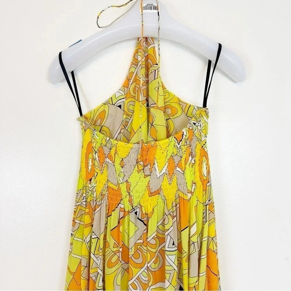 S/W/F x REVOLVE Halter Maxi Dress Poolside Print Boho Resort TENCEL Size L - Picture 7 of 15